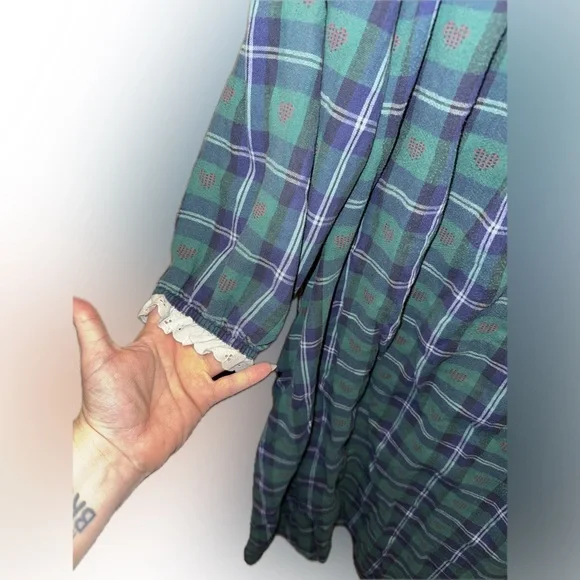 VTG L.L. Bean Classic Plaid Christmas Granny Nightgown